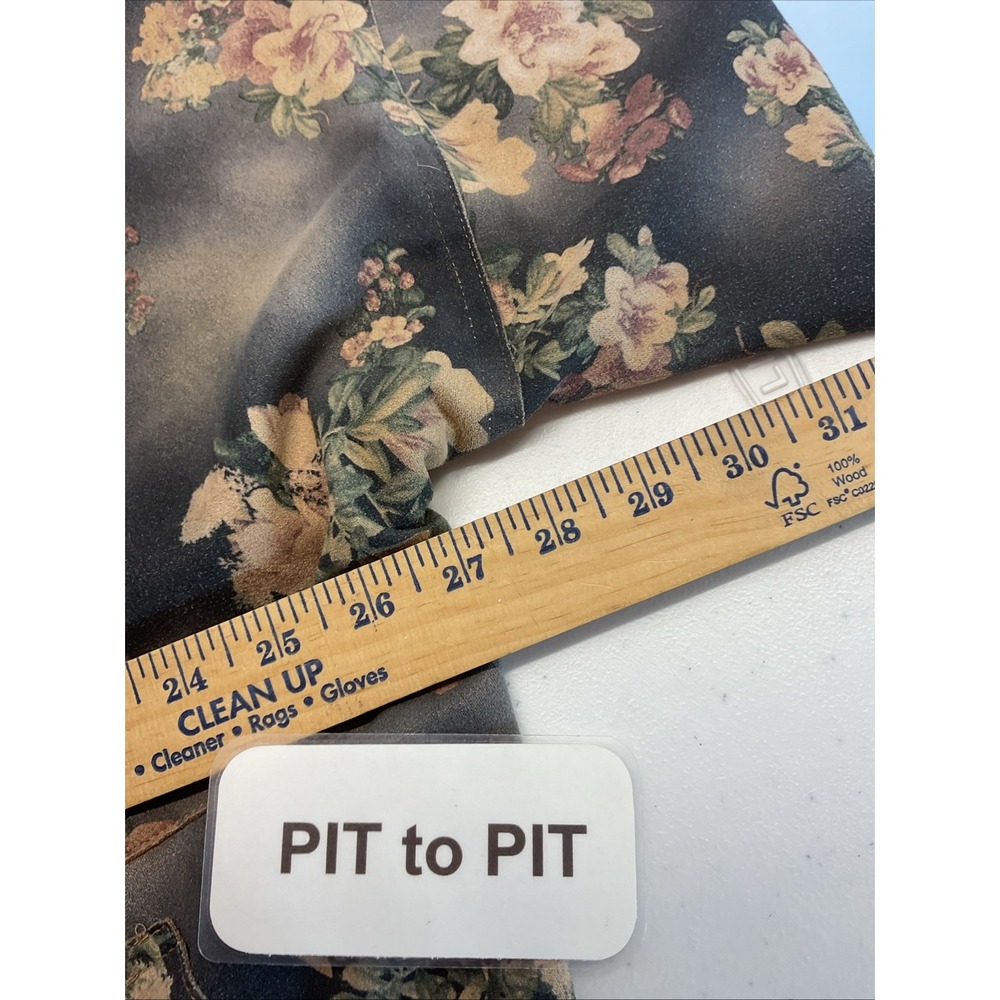 SOLITAIRE Anthropologie‎ faux suede Floral Women's Jacket cardigan Size XL - Picture 8 of 10